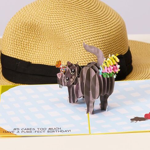 بطاقات البوب ​​القذرة، بطاقة عيد ميلاد منبثقة من نوع Purr-fect، بطاقة عيد ميلاد مضحكة لقطط Farting Confetti ثلاثية الأبعاد، بطاقات منبثقة لأم القطة أو الأب للزوج والزوجة والصديق وكل محب للقطط، 1 ورقة ملاحظات، 1 مظروف in Kuwait