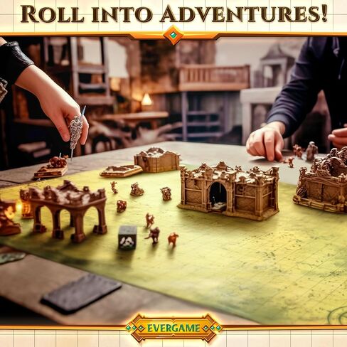 Dungeons & Dragons Game Mats - 24x36 - Ultimate DND Board Game Battle Maps w/ 6 Unique Terrains & Storage Tube - 1" Square Grid - Epic Role Playing Gaming Experience in Kuwait