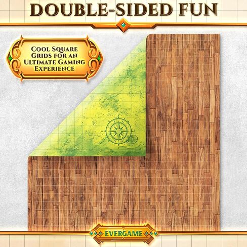 Dungeons & Dragons Game Mats - 24x36 - Ultimate DND Board Game Battle Maps w/ 6 Unique Terrains & Storage Tube - 1" Square Grid - Epic Role Playing Gaming Experience in Kuwait