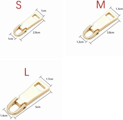 Gold Zipper Pull Replacement Zipper Repair, Zipper Slider Pull Tab, for Luggage Backpack Jacket Suitcase Coat (M) Sewing Notions and Supplies, Fasteners in Kuwait