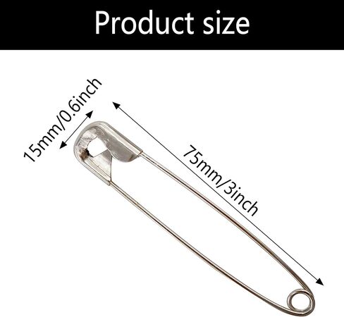 500Pcs 1.5Inch Safety Pins, 38mm Small Safety Pins Pin Bulk, Silver Rust-Resistant Sewing Safety Pins for Clothes, Nickel-Plated Steel in Kuwait