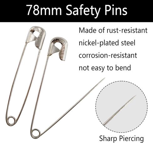 500Pcs 1.5Inch Safety Pins, 38mm Small Safety Pins Pin Bulk, Silver Rust-Resistant Sewing Safety Pins for Clothes, Nickel-Plated Steel in Kuwait