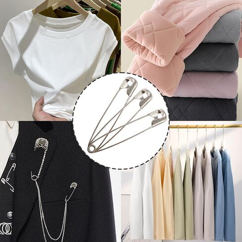 500Pcs 1.5Inch Safety Pins, 38mm Small Safety Pins Pin Bulk, Silver Rust-Resistant Sewing Safety Pins for Clothes, Nickel-Plated Steel in Kuwait