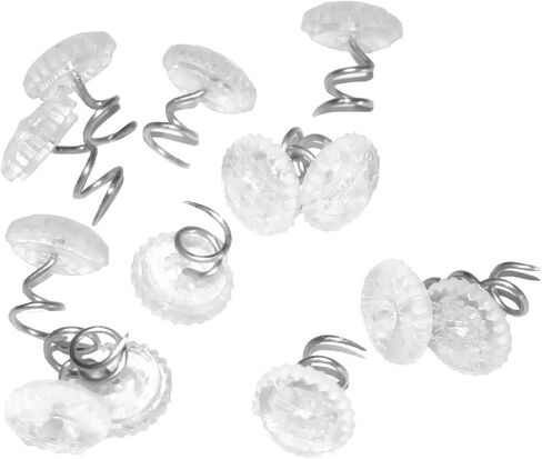Attmu 60 Pcs Upholstery Tacks Headliner Pins Clear Heads Twist Pins for Slipcovers and Bedskirts, 0.5 Inches Bed Skirt Pins in Saudi Arabia