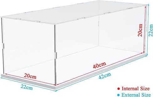 Thickened Clear Acrylic Display Case with Wood-Plastic Base for Lego 43230 75398 76989 21349 Figures Transparent Box Organizer Protection, Black Inside 9.8x9.8x15.7 inch in Kuwait