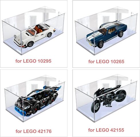 Thickened Clear Acrylic Display Case with Wood-Plastic Base for Lego 43230 75398 76989 21349 Figures Transparent Box Organizer Protection, Black Inside 9.8x9.8x15.7 inch in Kuwait