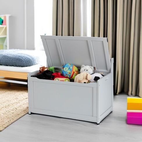 Melissa & Doug Toy Chest, Wooden Toy Storage Box with Safety-Hinged Lid, Kids Toys Storage Organizer for Playroom, Bedroom, & Montessori Classroom Furniture for Boys & Girls Ages 3+ in Saudi Arabia