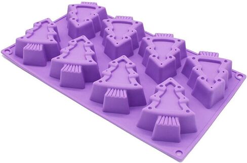 قالب صابون شجرة عيد الميلاد من X-Haibei، قالب سيليكون للتلوين، قالب مافن الشوكولاتة، صنع الجيلو، 2 أونصة، 8 تجاويف in Kuwait