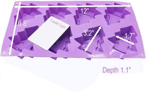 قالب صابون شجرة عيد الميلاد من X-Haibei، قالب سيليكون للتلوين، قالب مافن الشوكولاتة، صنع الجيلو، 2 أونصة، 8 تجاويف in Kuwait