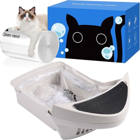 180 Pack Cat Litter Box Robot 5/4/3 Waste Bags,Transparent, Self Cleaning Litter Box Liners Bags for Most Automatic Cat Litter Boxes，Pre-Separated, Heavy Duty, 9-11 Gallon Capacity in Saudi Arabia