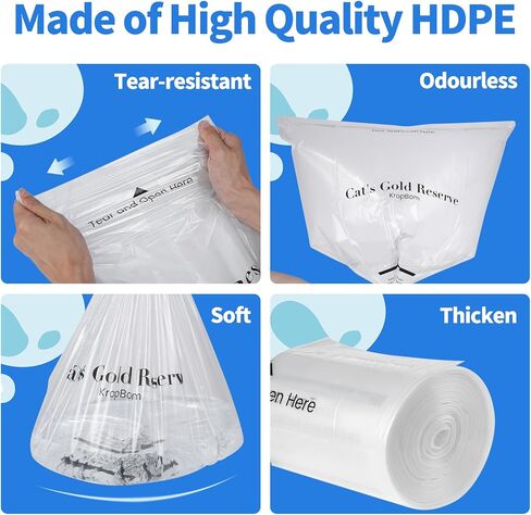 180 Pack Cat Litter Box Robot 5/4/3 Waste Bags,Transparent, Self Cleaning Litter Box Liners Bags for Most Automatic Cat Litter Boxes，Pre-Separated, Heavy Duty, 9-11 Gallon Capacity in Saudi Arabia
