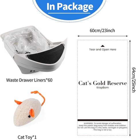 180 Pack Cat Litter Box Robot 5/4/3 Waste Bags,Transparent, Self Cleaning Litter Box Liners Bags for Most Automatic Cat Litter Boxes，Pre-Separated, Heavy Duty, 9-11 Gallon Capacity in Saudi Arabia