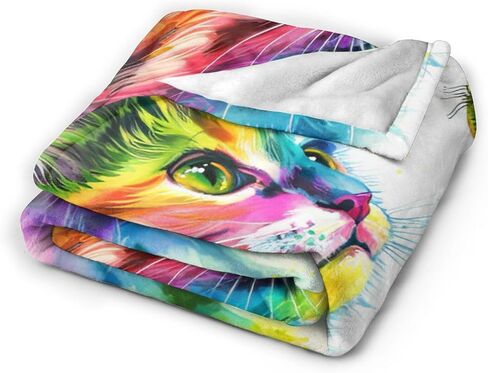 Cat Blanket Cat Gifts for ​cat Lover Girls Women Cute Kitten Throw Blanket Cozy Fleece Cat Butterfly Blanket for Kids Adults 60"X80" in Saudi Arabia