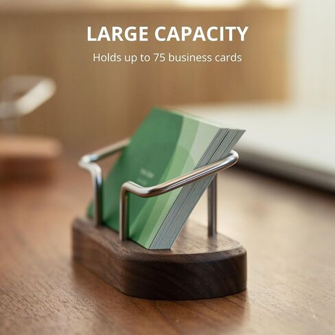 muso wood Business Card Holder for Desk, Wooden Creative Business Card Display for Desk, Wood Business Card Stand for Office, Tabletop (Walnut 1pack) in Saudi Arabia
