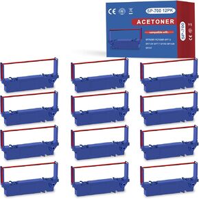 12 Pack SP700 Ribbon Replacement for SP700 Printer Ribbon Black and Red SP700 SP-700 RC700 RC-700 Use with Star SP700 SP700BR RC700BR SP712 SP712R SP717 SP742R SP747 SP740 Printer (12 Packs)