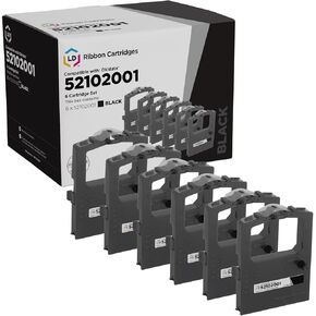 LD Products Ribbon Cartridge Replacements Compatible with Okidata 52102001 Nylon Printer Ribbon Cartridges (Black, 6-Pack) Compatible Printers Microline 120, 180, 194, 320, 321, CSF 388, 5320, 8330