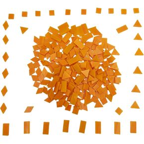 4 Shapes Mixed Glass Mosaic Tiles,Square+Diamond+Triangle+Rectangle 270 PCS Stained Glass Mosaic Pieces for Handmade Art Crafts and Home Decoration (Iridescent White)