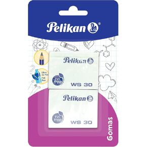 ممحاة فنية من بيليكان WS 30، بيضاء، 1-7/16 بوصة × 1-1/8 بوصة، بطاقة نفطة، عبوة من 2 ممحاة (06511600) in Kuwait