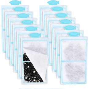 TOP FIN EF-S Small Element Filter Cartridges for Top Fin BF5 Bettaflo Cartridge Filters and Desktop Aquariums Fish Tank Replacement Cartridges for Water Filtration 2.1 in X 3.7 in (12 Count)