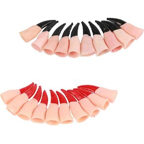 STOBOK 20Pcs Witch Fingers, Halloween Witch Nails Fake Fingers Nails Scary Finger Claws Halloween Props Costume for Cosplay Party Supplies, Random Color