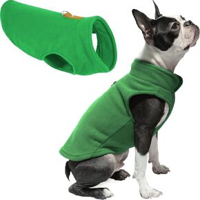 Gooby Fleece Vest Dog Sweater - Red, Medium - Warm Pullover Fleece Dog Jacket with O-Ring Leash - Winter Small Dog Sweater Coat - Cold Weather Dog Clothes for Small Dogs Boy or Girl