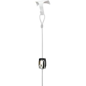 Shades 4 Pack Molding Hook Kit Holds 45lb Each with Picture Rail Hooks, Superior Design CAM Hooks and Loop Cords or Cables (59" perlon, White)