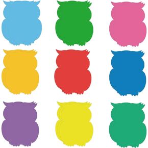108 Pcs Owls Cutouts Paper Classroom Bulletin Board Decorations Colorful Owls Shaped Die Cut for Teacher Student Back to School Party Supply