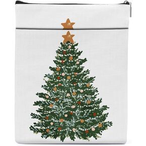 Book Sleeve for Book Lovers Gifts for Christmas Book Lover Gifts for Readers Birthday Appreciation Gifts for Women Men Festive Christmas Tree Book Cover for Paperbacks Hardcover
