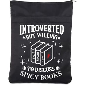 MEIKIUP Smut Book Lover Gift Spicy Book Lover Book Sleeve with Zipper Smut Reader Book Pouch Dark Romance Reader Book Cover (Spicy Books BS)