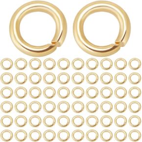 Beebeecraft 1 Box 600Pcs 4mm Open Jump Rings 18K Gold Plated Stainless Steel Single Loop Small Circle Frames O Ring Connectors for Bracelet Necklace Jewellery Making