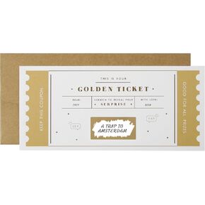 CJ&M The Golden Ticket | Scratch & reveal surprise ticket, Golden ticket, Scratch Card, Surprise holiday, Gift reveal, Surprise gift