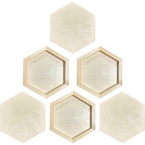 Hexagon Wood Canvas for Crafts, Framed Wooden Panel Boards for Painting (8x9 in,6 Pack)