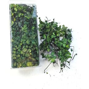 Realistic Miniature Vine Vegetation for DIY Model Trees Basing Material Kit, Realistic Miniature Leaves Simulation Leavesfor Train Landscape Railway Artificial Grass Modeling (Dark Green)