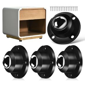 4 Pcs Stick On Wheels Adhesive Wheels Mini Caster Wheels Attachable Wheels Stick On Rollers for Mop Bucket Small Appliances Furniture Load Capacity 28LBS Per Wheel for Furniture