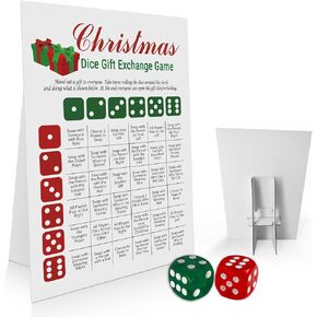 Xmas Gift Swap Game, Exchange Dice Game, Christmas Dice Game, Christmas Games for Family Party, Christmas Games for Office-CHDG03