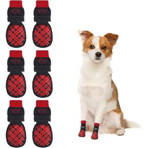 BEAUTYZOO Non Slip Dog Socks to Prevent Licking Paws, Dog Shoes Booties for Hardwood Floors Anti Slip-Thick Grip Works Even When Twisted-Paw Protector for Cold Pavement Small Medium Large Senior Dogs in Kuwait