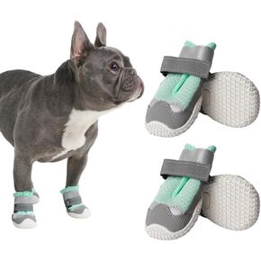 Spark Paws Dog Shoes, for Hiking and Hot Pavement, Summer Dog Paw Protection from Hot Surfaces, Non-Slip, Breathable, Durable 4PCS - Pink Purple, E