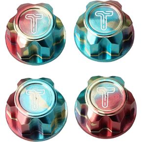4PCS Splash Anodizing Aluminum 17mm Hex Wheel Nut Center Cap for 1/10 RC Traxxas X-Maxx E-Revo E-Maxx 1/8 RC Car Monster Truck (1.25mm Thread Pitch)