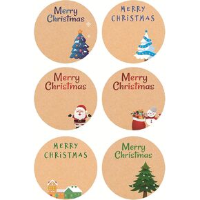 Merry Christmas Stickers,2inch 120pcs Merry Christmas Tree Santa Sticker