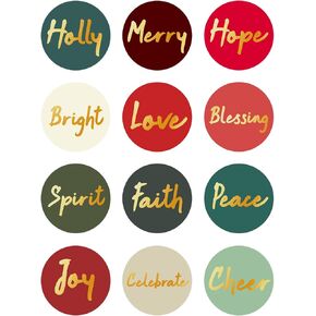 1200Pcs Christmas Stickers for Envelope,1.5 Inch Christmas Envelope Seals Rustic Christmas Tree Wreath Elk Truck Stickers for Cards Crafts Gift Envelopes,12 Designs