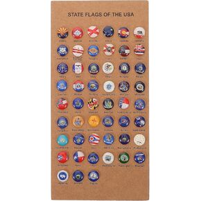 51 Pcs States Flags Push Pins with Cork Board Creative Thumb Tacks Decorative Pins and Tacks Office Thumbtacks Replaceable Map Pins for Bulletin Board, Map, Office