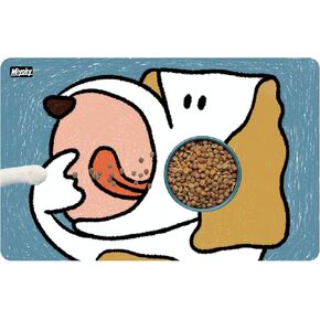 Dog Food Mat and Bowl Mat - Non-Slip, Absorbent,Easy Clean Pet Feeding Mat, Waterproof Quick Dry Dog Mat for Food and Water, Cat Food Mat,for Messy Drinkers,Small Pets (Yellow, 21.6"x13.7")
