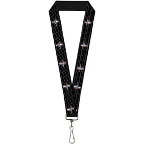 Buckle Down Lanyard-1.0"-Ford Mustang W/Bars Repeat W/Text