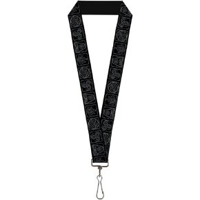 Lanyard Avatar the Last Airbender Bending Elements Icons Black Gray