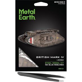 Fascinations Metal Earth British Mark IV Metal Model Kit Bundle with Tweezers