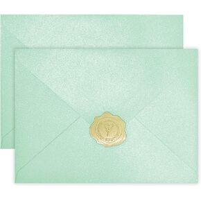 YINUOYOUJIA 50 PCS Pearl white Envelopes A7,5 x 7 white Shimmer Envelopes for Invitation,Perfect for Wedding Invitation Cards,Birthday RSVP Invite,5.25 x 7.25 inches