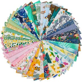 56pcs Cotton 9.8" x 9.8"(25cm x 25cm) Quilting Fabric Bundles, Pre-Cut Squares Sheets for Patchwork Sewing Quilting Crafting, No Repeat Patterns.