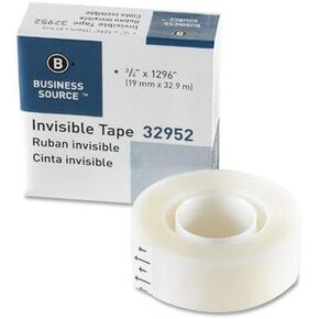 Invisible Tape, 1" Core, 3/4"x1296", Clear [Set of 5]