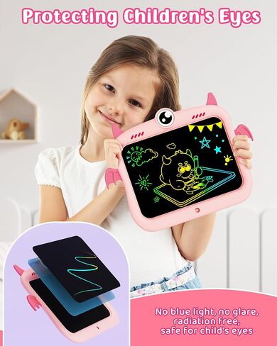 TEKFUN Toddler Toys Drawing Pad for Kids, 8.5inch Kids Travel Essentials Doodle Board, Colorful Writing Tablet for Kids, Mess Free Coloring for Toddlers Ages 3 4 5 6 7 8 Boys - Blue in Kuwait