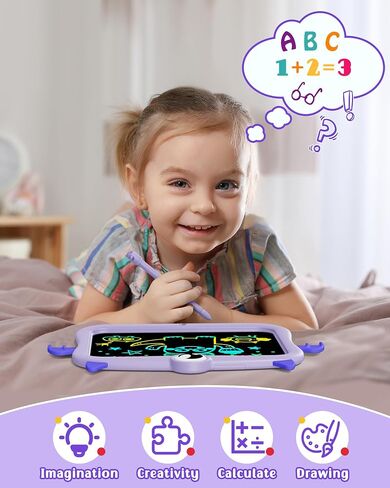 TEKFUN Toddler Toys Drawing Pad for Kids, 8.5inch Kids Travel Essentials Doodle Board, Colorful Writing Tablet for Kids, Mess Free Coloring for Toddlers Ages 3 4 5 6 7 8 Boys - Blue in Kuwait